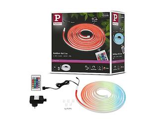 Paulmann 78890 Strip LED SimpLED Outdoor 5m IP65 72LED/m RGB incl. 1x30 W regulable, tira de luz, blanco, plástico