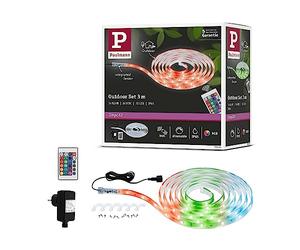 Paulmann 78891 Strip LED SimpLED Outdoor 3m IP65 24LED/m RGB incl. 1x8,5 W regulable, tira de luz, transparente, plástico