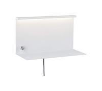 Paulmann 78916 Aplique LED Jarina con repisa incl. 1x4,5 W, regulable, aplique de lectura, blanco, lámpara de lectura, metal, lámpara de pared 3000 K