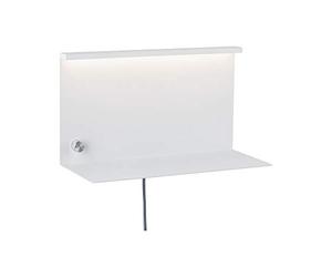 Paulmann 78916 Aplique LED Jarina con repisa incl. 1x4,5 W, regulable, aplique de lectura, blanco, lámpara de lectura, metal, lámpara de pared 3000 K
