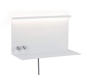 Paulmann 78919 Aplique LED Jarina con repisa incl. 1x4,5/1x1,6 W, regulable, aplique lectura, blanco, lámpara lectura, metal, lámpara de pared 3000 K