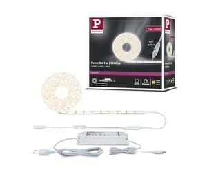 Paulmann 78957 Strip LED SimpLED Power 5 m con regulador de cable 1100 lm/m incl. 1x50 W IP44 tira de luz blanco plástico cinta de LED 3000 K