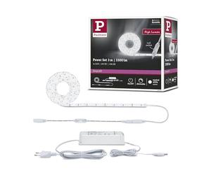 Paulmann 78959 Strip LED SimpLED Power 3 m con regulador de cable 1100 lm/m incl. 1x33 W IP44 tira de luz blanco plástico cinta de LED 4000 K