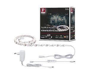 Paulmann 78961 Strip LED FlexLED 3D, juego básico 1,5 m incl. 1x5 W, regulable, tira de luz, blanco, cinta de luz, plástico, cinta de LED 3000 K