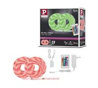Paulmann 78980 Juego de strip SimpLED 10 m, strip LED 28 W, tira de luz RGB, cinta de luz multicolor con recubrimiento, Blanco