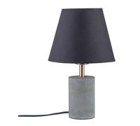 Paulmann 79622 Luminaria de sobremesa Neordic Tem máx. 1x20 W, luminaria de sobremesa para lámparas E27, lámpara para mesita de noche gris/cobre 230 V tela/hormigón/metal, sin fuente de luz