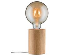 Paulmann 79640 Luminaria de sobremesa Neordic Talin máx. 1x20 W, luminaria de sobremesa para lámparas E27, lámpara para mesita de noche 230 V madera, sin fuente de luz