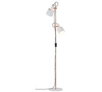 Paulmann 79660 Luminaria de pie Neordic Haldar máx. 2x20 W para lámparas E14, lámpara de pie, blanco/cobre mate, bañador 230 V metal sin fuente de luz