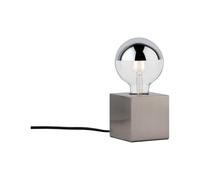 Paulmann 79730 Luminaria de sobremesa Kura máx. 20 W, lámpara para mesita de noche, acero mate, lámpara de sobremesa, metal E27