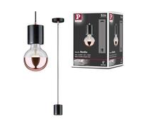 Paulmann 79751 Luminaria colgante Neordic Nordin máx. 60 W, lámpara colgante, negro, mármol, cobre mate, mármol, luminaria suspendida E27