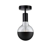 Paulmann 79760 Luminaria de techo Neordic Malja redonda, máx. 20 W, lámpara de techo, negro, lámpara para sala de estar, metal, lámpara para pasillo E27