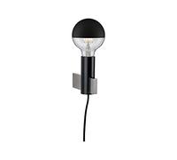 Paulmann 79762 Luminaria de techo Neordic Aik, cuadrada, máx. 20 W, luminaria de pared, negro, iluminación mural, metal, aplique E27