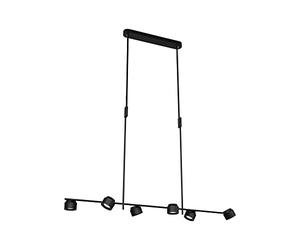 Paulmann 79783 Luminaria colgante LED Smart Home Zigbee Puric Pane Effect, 6x450lm, altura reg., 1x6x63W, regulable, negro, metal, plástico, 2700K