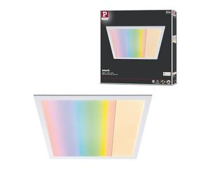 Paulmann 79809 Panel LED Amaris 595x295mm RGBW Smart Home Zigbee rect., incl. lámpara techo 1x35W, regulable, blanco mate, metal, lámpara salón 2700K