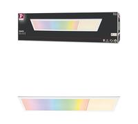 Paulmann 79810 LED Panel Amaris 1195x295mm RGBW Smart Home Zigbee angular incl. 1x35 vatios regulable lámpara de techo blanco mate metal salón lámpara 2700 K