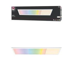 Paulmann 79810 LED Panel Amaris 1195x295mm RGBW Smart Home Zigbee angular incl. 1x35 vatios regulable lámpara de techo blanco mate metal salón lámpara 2700 K