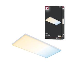 Paulmann 79827 Panel LED Velora cuadrado incl. lámpara de techo 1x15,5 W regulable, blanco mate, panel luminoso de metal, luz de techo 2700 K
