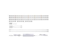 Paulmann 79838 MaxLED 500 LED Strip Comfort Set Kitchen Touch Sensor incl. 3x3,1 / 3x0,6 W regulable, tira plateada, plástico, blanco cálido 2700 K