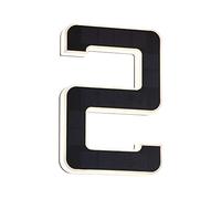 Paulmann 79843 Número de casa 2 LED Solar IP44, blanco cálido, batería intercambiable incl. 1x0,2 W, luminaria solar, negro, lámpara solar, plástico, luz solar 3000 K