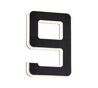 Paulmann 79850 Número de casa 9 LED Solar IP44, blanco cálido, batería intercambiable incl. 1x0,2 W, luminaria solar, negro, lámpara solar, plástico, luz solar 3000 K