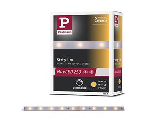 Paulmann 79853 Strip LED MaxLED 250 1 m blanco cálido IP20 incl. 1x4 W, strip, regleta, tira de luz 2700 K