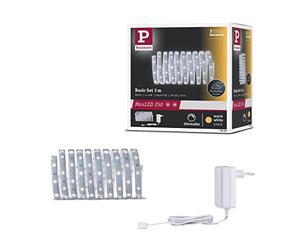 Paulmann 79869 Strip LED MaxLED 250 juego básico 3 m blanco cálido IP44 Protect Cover incl. 1x12 W, strip, regleta, tira de luz 2700 K