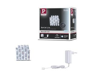 Paulmann 79872 Strip LED MaxLED 250 juego básico 1,5 m luz diurna IP44 Protect Cover incl. 1x6 W, strip, regleta, tira de luz 6500 K