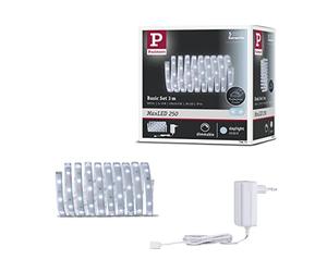 Paulmann 79873 Strip LED MaxLED 250 juego básico 3 m luz diurna IP44 Protect Cover incl. 1x12 W, strip, regleta, tira de luz 6500 K