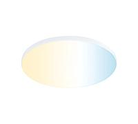Paulmann 79956 Panel LED empotrable Veluna VariFit Edge 160mm redondo, blanco ajustable, control de la luz blanca, blanco, plástico, plafón