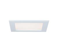 Paulmann 92068 Panel empotrable LED, plafón cuadrado 12 W luz 2700 K blanco cálido, panel LED blanco IP44 resistente a salpicaduras de agua, con fuente de luz incluida