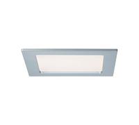 Paulmann 92080 Panel empotrable LED, plafón cuadrado 12 W luz 2700 K blanco cálido, panel LED cromo mate IP44 resistente a salpicaduras de agua, con fuente de luz incluida