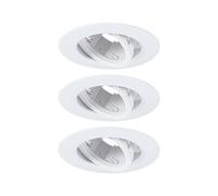 Paulmann 92109 - Foco empotrado, kit de 3 orientable redondo, 90 mm, 30° GU10 máx. 3x10W 230 V Blanco Luminaria empotrada - Luminaria sin bombilla