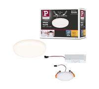 Paulmann 92387 Panel LED, luminaria empotrable Veluna VariFit IP44, blanco cálido, 75 mm, redondo, incl. 1x4,5 W, satinado, plástico, 3000K