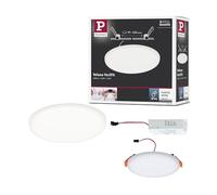 Paulmann 92391 Panel LED, luminaria empotrable Veluna VariFit IP44, 125 mm, redondo, incl. 1x8,5 W, luminaria de techo, satinado, plástico 4000 K