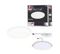 Paulmann 92392 Panel LED, luminaria empotrable Veluna VariFit IP44, 185 mm, redondo, incl. 1x17,5 W, luminaria de techo, satinado, plástico 4000 K