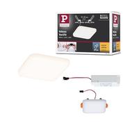 Paulmann 92393 Panel LED, luminaria empotrable Veluna VariFit IP44, blanco cálido, 75x75 mm, cuadrado, incl. 1x4,5 W, satinado, plástico, 3000K