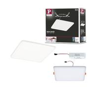 Paulmann 92398 Panel LED, luminaria empotrable Veluna VariFit IP44, 185x185 mm, cuadrada, incl. 1x17,5 W, lámpara de techo, satinado, plástico 4000 K