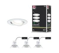 Paulmann 92455 Nova - Foco empotrado (84 mm, 50 °, 3 x 2,8 W, 3 x 505 lm, 230 V, 4000 K), color blanco esmerilado