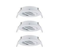 Paulmann 92486 Luminaria empotrable Choose, foco orientable, máx. 3x10 W, proyector incorporado en el techo, blanco mate, lámpara empotrable, aluminio