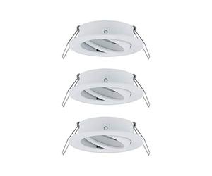 Paulmann 92486 Luminaria empotrable Choose, foco orientable, máx. 3x10 W, proyector incorporado en el techo, blanco mate, lámpara empotrable, aluminio