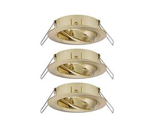 Paulmann 92489 Luminaria empotrable LED Choose Spot orientable, máx. 3x10 W, foco empotrable en el techo, latón mateado, lámpara empotrable, aluminio