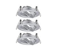 Paulmann 92490 Luminaria empotrable LED Choose, Spot, orientable, máx. 3x10 W, foco empotrable techo, aluminio torneado, lámpara empotrable, aluminio