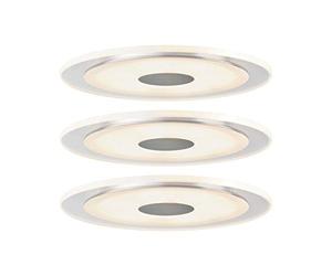 Paulmann 92543 Luminaria empotrable LED Premium Set Whirl redonda LED 3x6W 18VA 150mm aluminio torneado/satinado foco empotrable, luminaria empotrable