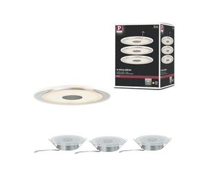 Paulmann 92917 Luminaria empotrable LED Premium Set Whirl redonda regulable LED 3x6W 150mm aluminio torn./sat. foco empotrable, luminaria empotrable