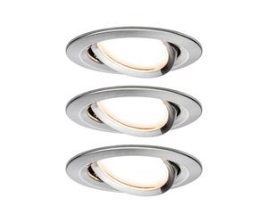 Paulmann 92959 Luminaria empotrable LED Nova Plus SmartHome Zigbee, juego, redonda, orientable 3x6 W regulable, acero mate, Spot, aluminio-zinc 2700 K