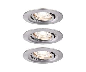 Paulmann 92973 Luminaria empotrable LED Nova Mini Plus Coin, set de 3, red., orientable 3x4,2 W EasyDim, acero mate, alu., blanco cálido 2700 K 126 W