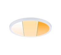 Paulmann 92990 Panel LED, luminaria empotrable Areo VariFit IP44, 3 Step Dim, 230 mm, redondo, incl. 1x16 W, regulable, blanco mate, plástico, 2000 K