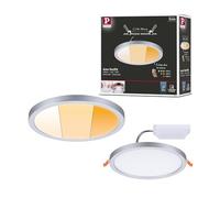 Paulmann 92991 Panel LED, luminaria empotrable Areo VariFit IP44, 3 Step Dim, 175 mm, redondo, incl. 1x13 W, regulable, cromo mate, plástico, 2000 K