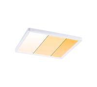 Paulmann 92994 Panel LED, luminaria empotrable Areo VariFit IP44 3 Step Dim 230x230 mm cuadrado, incl. 1x16 W, regulable, blanco mate, plástico 2000 K