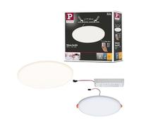 Paulmann 93063 Panel LED, luminaria empotrable Veluna VariFit IP44 3 Step Dim 185 mm redondo incl. 1x17 W, lámpara de techo, satinado, plástico 3000 K